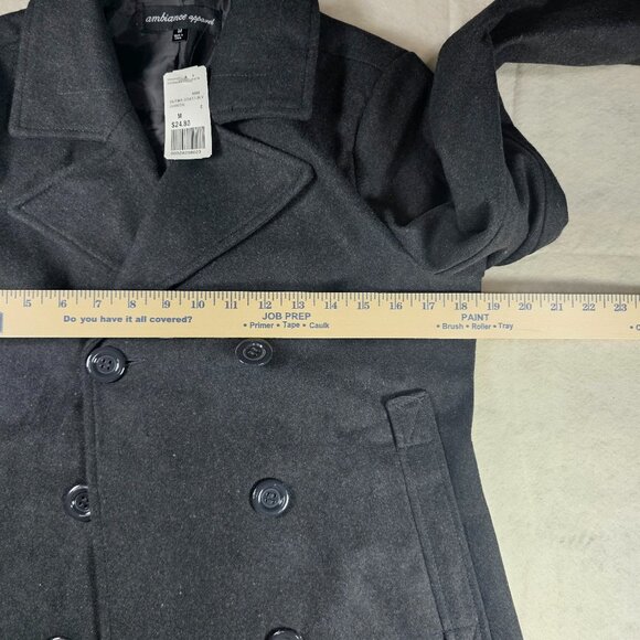 NEW Ambiance Apparel Charcoal Gray Women's Peacoat - Size Medium - Picture 6 of 7